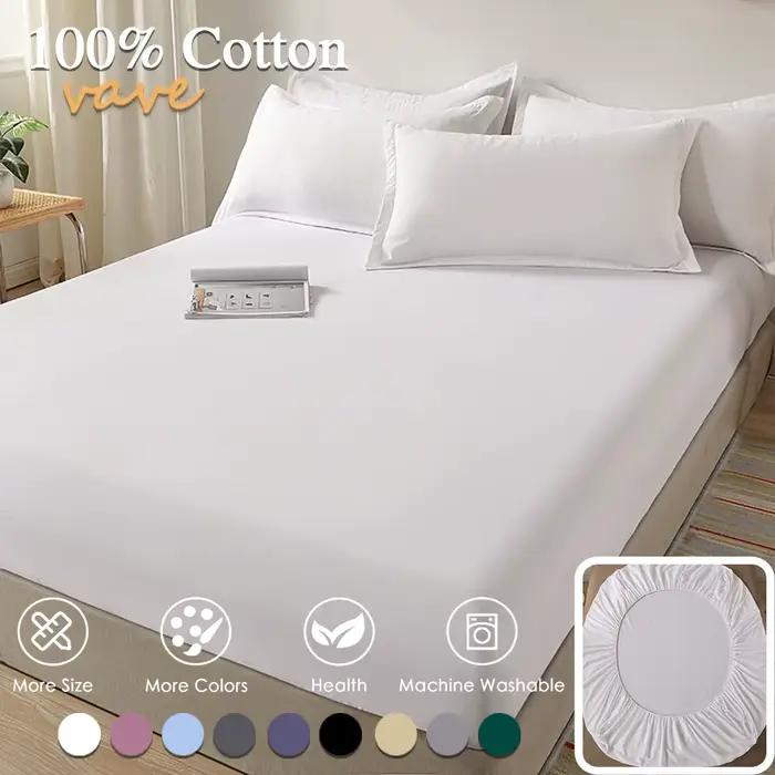 Drap-housse 100% coton avec bandes élastiques
