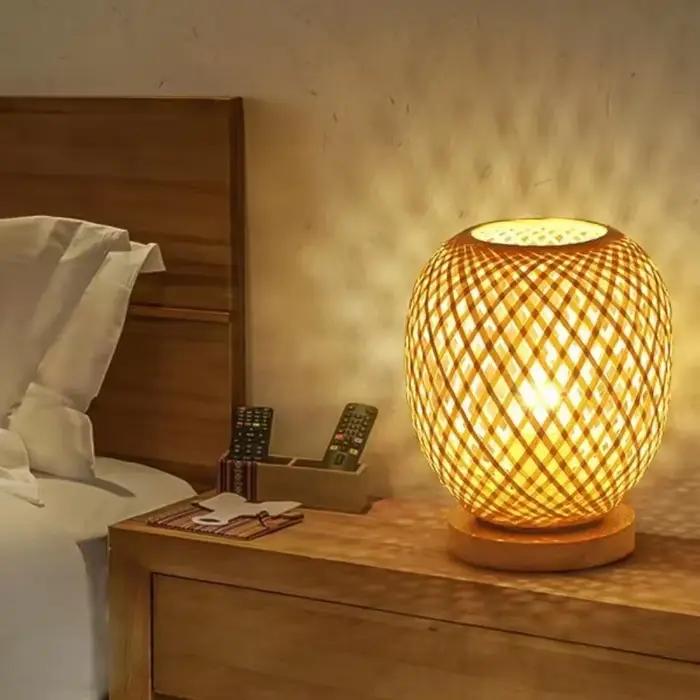 Lampe de Table en Bambou et Rotin