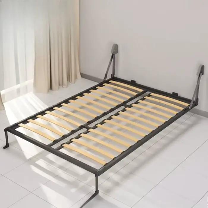 Lit mural double de luxe en métal pour adultes