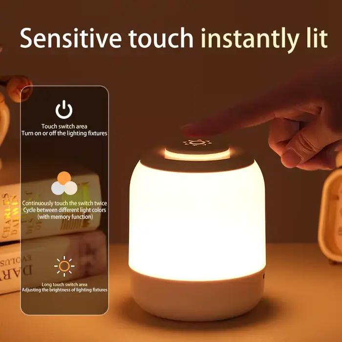 LED veilleuse lampe tactile lampe de Table lampe de chevet lampe de chambre avec capteur tactile lampe de bureau Portable lumière pour enfants cadeaux LED