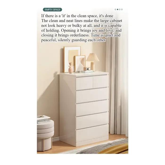 Armoire de rangement simple et moderne en blanc pour chambre à coucher