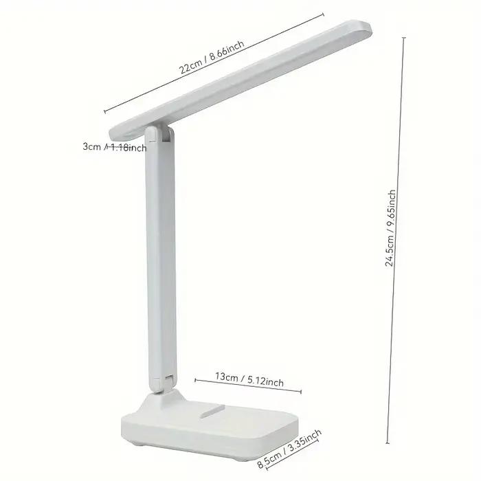 LED interrupteur tactile blanc pliant lampe de bureau chambre chevet étude lecture soins des yeux lampe de nuit USB Plug-in réglable blanc lampe de bureau
