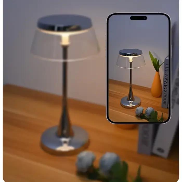 Lampe de Table en verre créative nordique interrupteur tactile veilleuse barre chambre lampe de chevet type-c lampe de charge salle à manger lampes de bureau