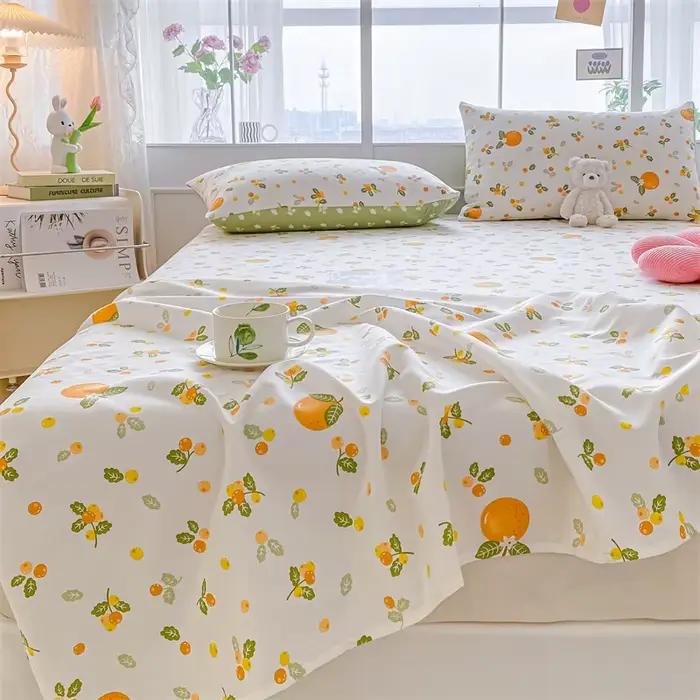 Drap de lit double 100% coton ou drap de lit et taies d'oreiller