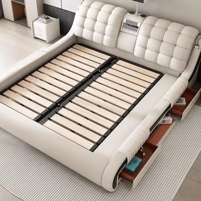 Poignées tiroir lit minimaliste fantaisie cadre de couchage têtes de lit Double chambre Muebles Para El Hogar maison accessoires