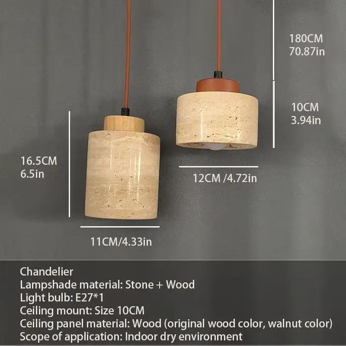 Designer moderne japonais wabi-sabai chambre chevet éclairage bar B & B grotte jaune pierre lustre