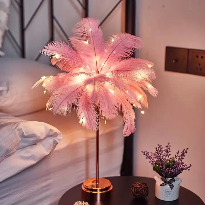 Chambre LED veilleuse plume lampe de Table