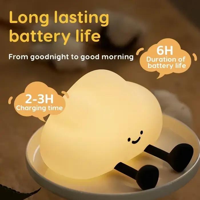 Nuage veilleuse tactile lampe de chevet décoration de chambre USB Rechargeable lumière d'ambiance pour enfants cadeau
