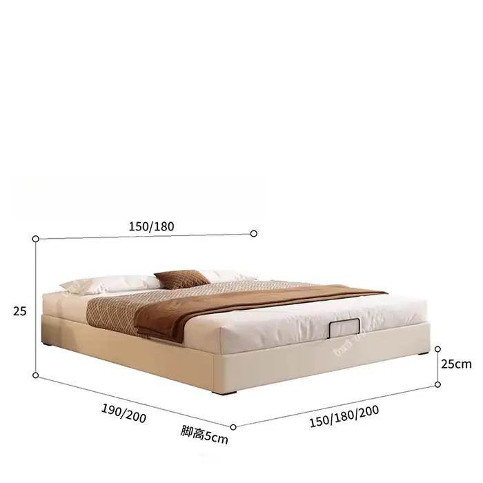Lit de chambre à coucher de luxe 180x200 avec tiroirs de rangement italiens