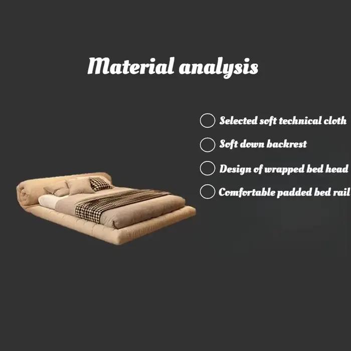 Lit Double Minimaliste de Luxe avec Tête de Lit 180x200cm pour Chambre à Coucher et Salon - Meuble