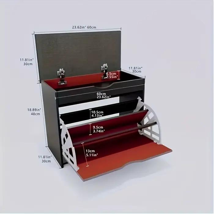 Armoire à chaussures avec banc de rangement à 3 niveaux