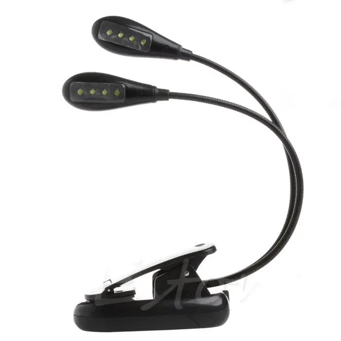 Flexible 2 Double Bras Clip Sur 4 LED 8 LED Lampe pour la Lecture de Livres Tablette