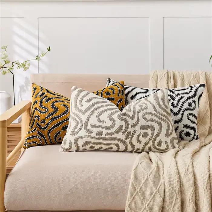 Housse de coussin décorative en chenille de luxe