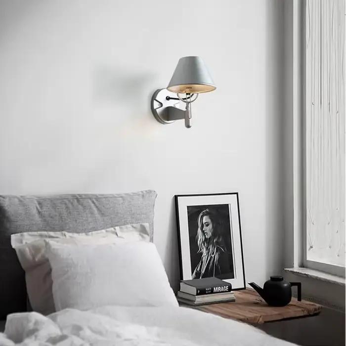 Lampe murale LED à bras Long italien, en métal argenté et noir, pour chambre à coucher, bureau, lampes de lecture, interrupteur E27, éclairage rotatif et réglable, décor