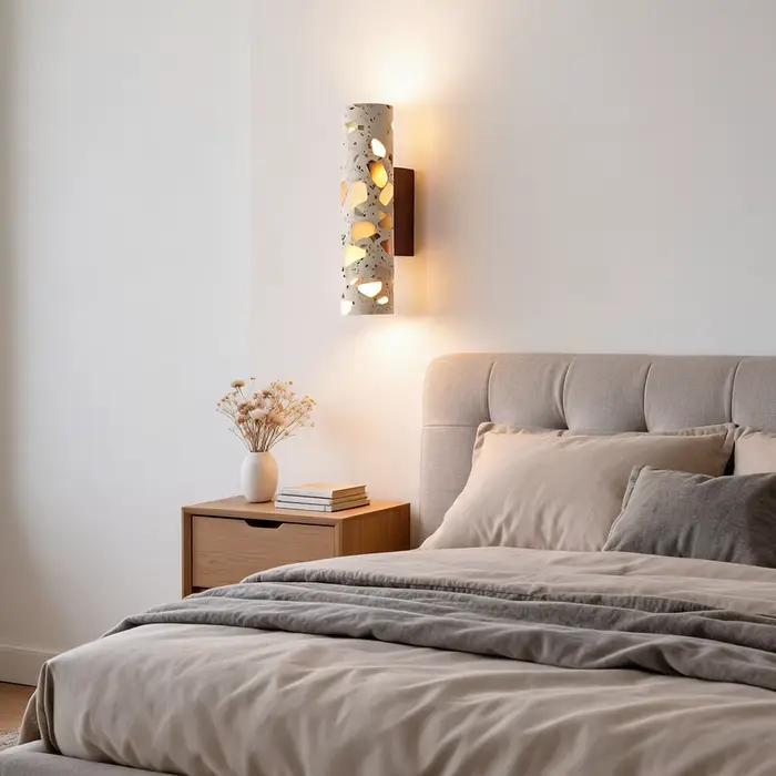 Lampe murale LED en pierre translucide de style médiéval pour chambre à coucher, lampe de chevet, éclairage mural de fond pour salon, lampe murale de couloir