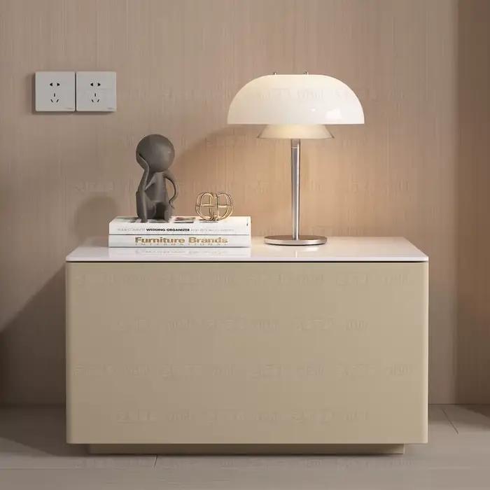 Table de chevet moderne blanche avec rangement