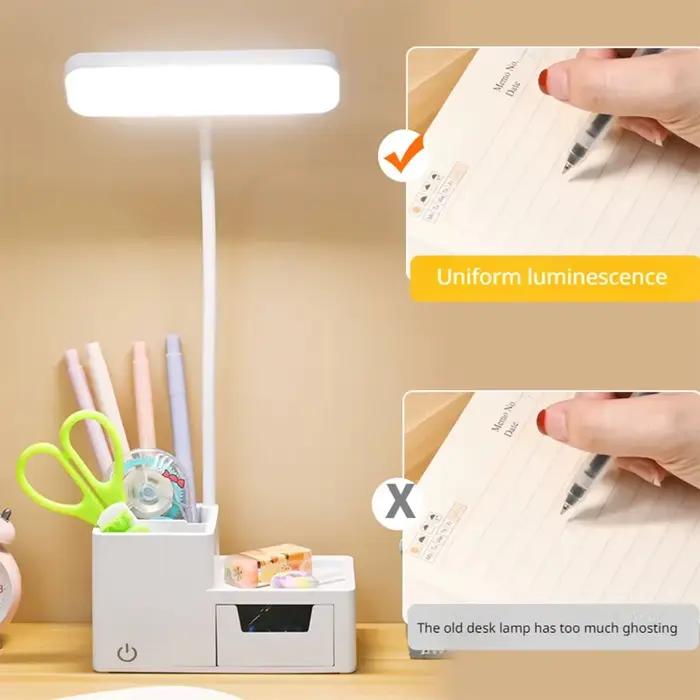 Tactile LED lampe de bureau 3 niveaux Dimmable veilleuse USB Rechargeable Protection des yeux pliable lampe de Table chambre chevet lecture