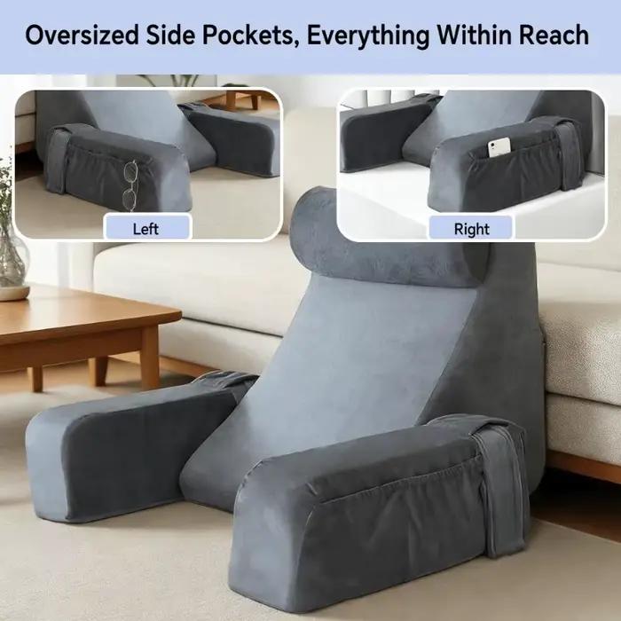 Ensemble de coussins de lecture extra-larges avec accoudoirs pour lit