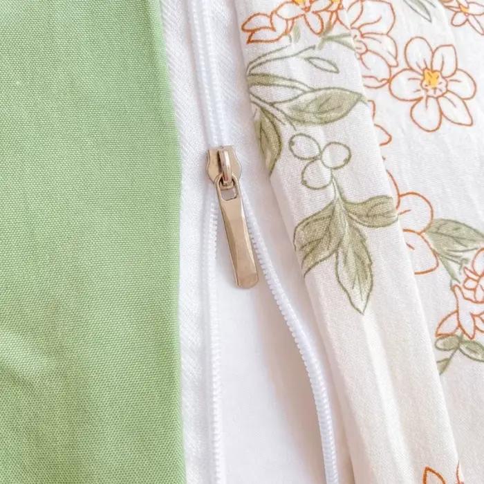 Parure de lit en coton lavé à motif floral