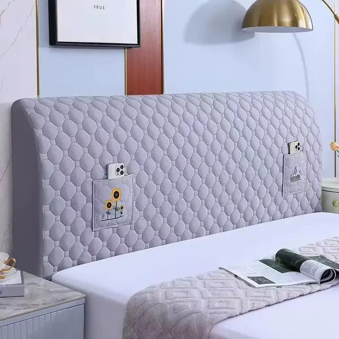 Housse de tête de lit en coton matelassé 3D
