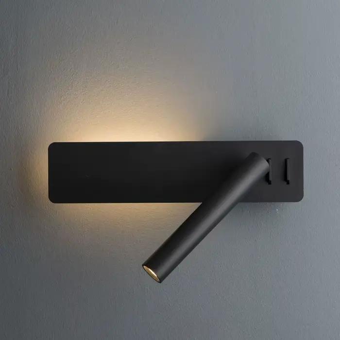 Mur LED lampe lampe de lecture pour chambre hôtel tête de lit nuit livre lampe Rotation chevet applique murale avec 3W