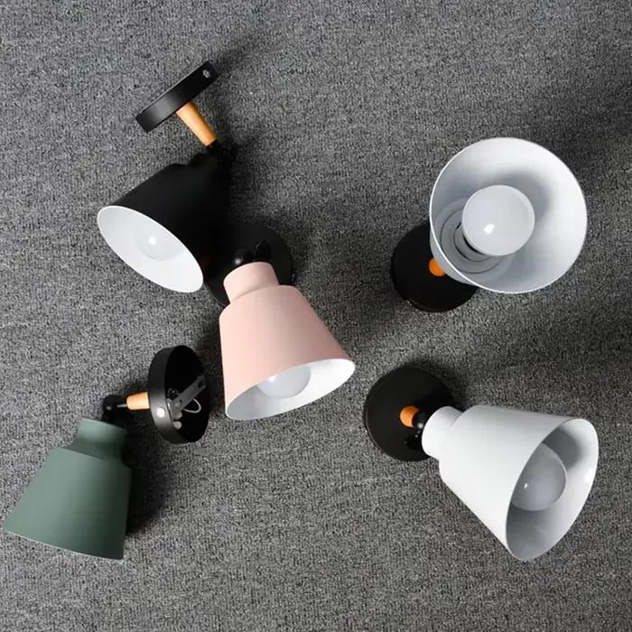 Lampe murale nordique en bois massif, LED, design minimaliste et créatif, pour chambre à coucher, salon, couloir, lampe de chevet, éclairage décoratif