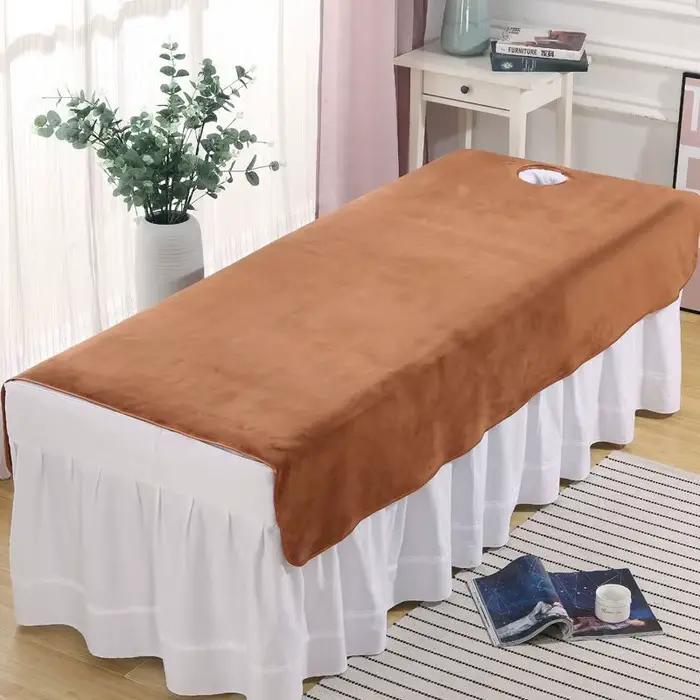 Drap de lit de beauté avec trou, nouvelle housse de lit de Massage, couleur unie, respirant et respectueux de la peau, pour Clubs de Spa