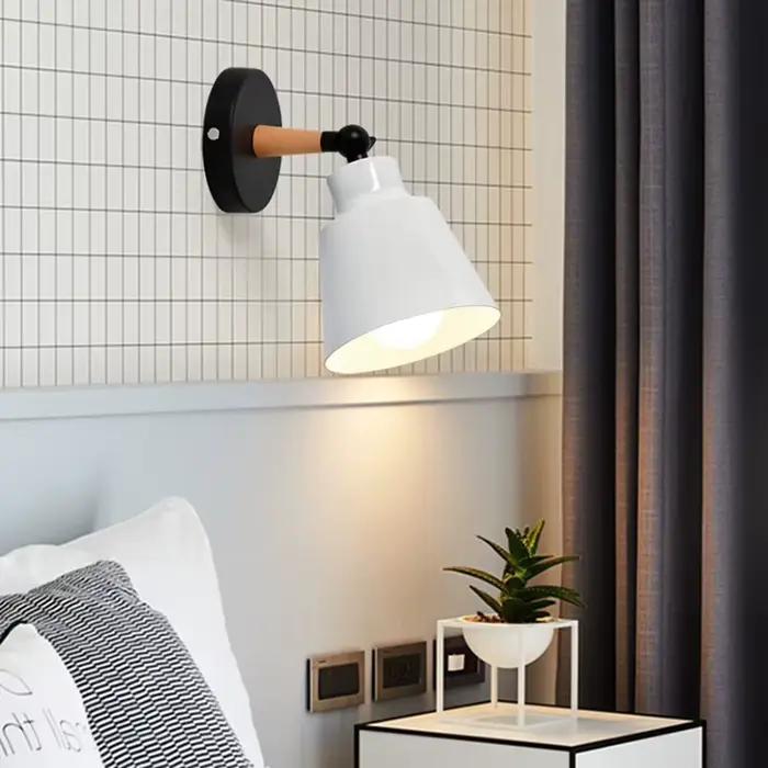 Applique murale nordique en bois massif pour chambre à coucher, moderne et simple, Macaron LED, créative, pour couloir, salon, chevet