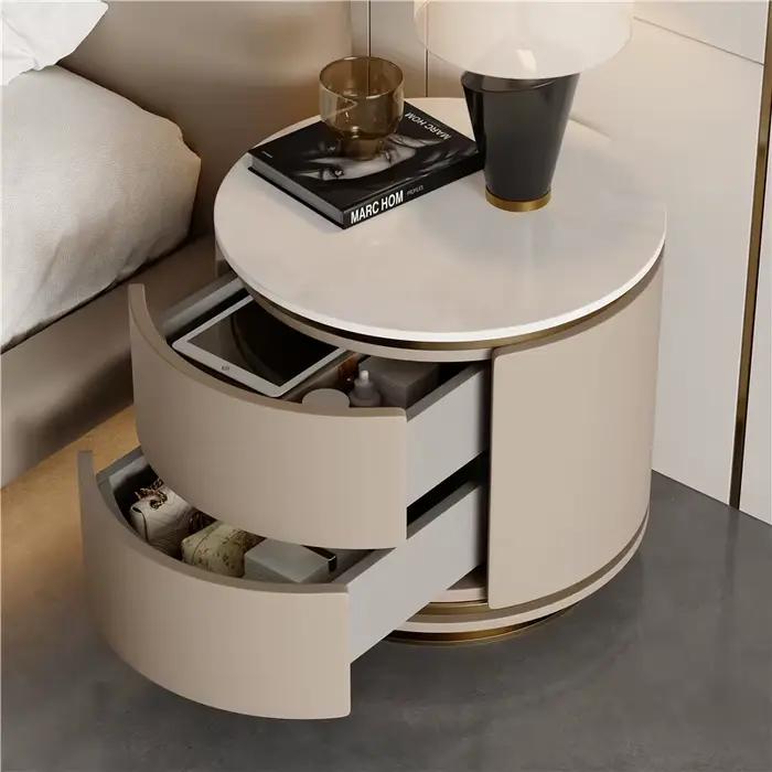 Table De nuit ronde Design délicatesse créative Simple moderne nordique Tables De chevet lumière luxe Mesitas De Noche meubles De chambre