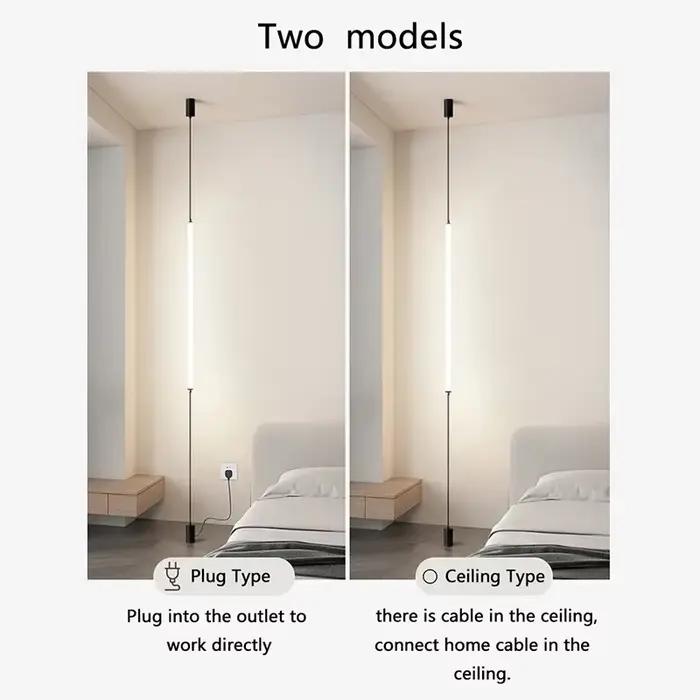 Designer italien minimalisme chevet lampadaire acrylique cheminée longue ligne lampe moderne noir hôtel salon décor à la maison LED