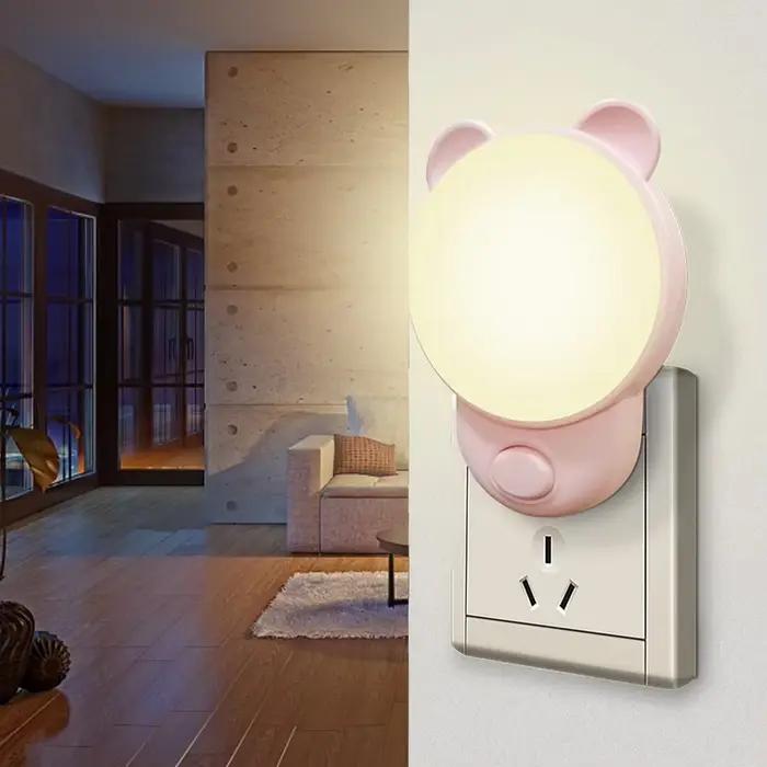 LED veilleuse chevet lampe veilleuse ue US UK prise lampe cadeau pour la maison chambre cuisine enfants couloir mignon lampe de nuit