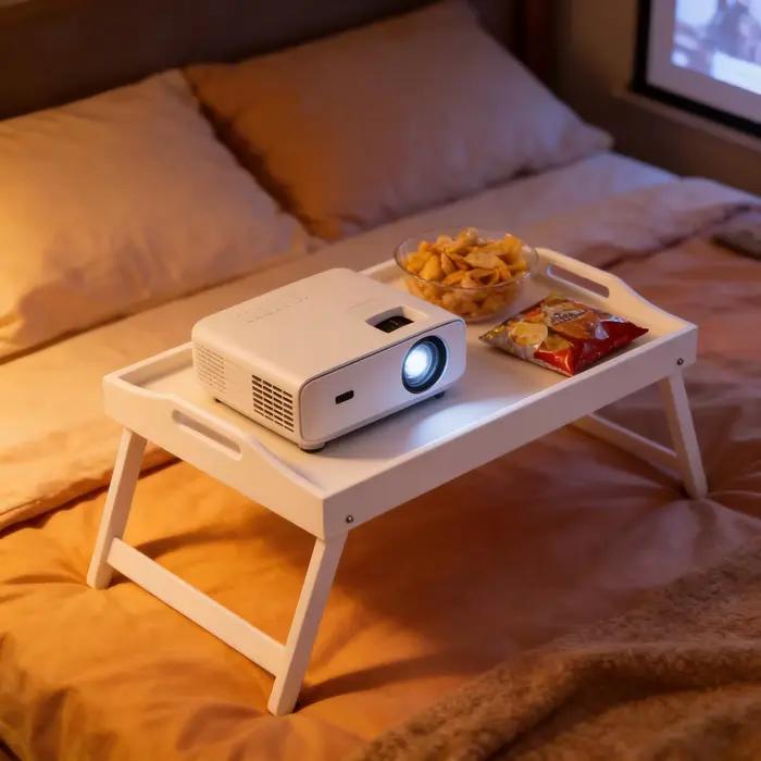 Plateau de lit en bambou avec pieds pliables