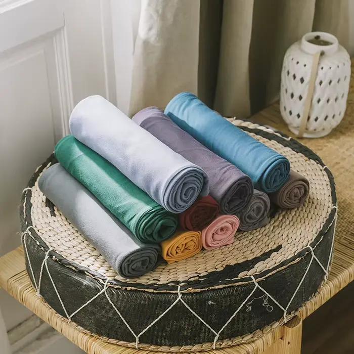 Drap de lit plat en coton lavé