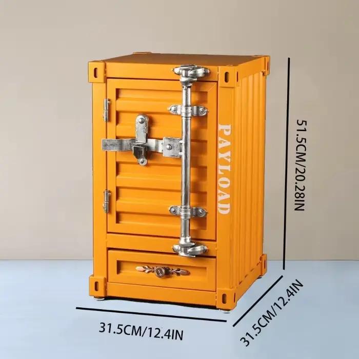 Table d'appoint avec conteneur en métal