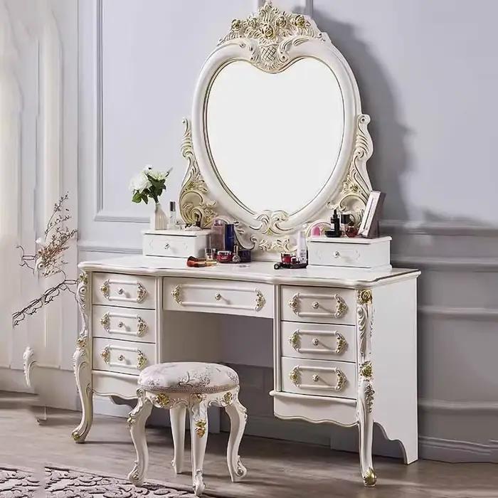 Commode européenne moderne, chambre à coucher pour fille, grande coiffeuse blanche de luxe, maquillage, salon, meubles Comoda Pra Quarto