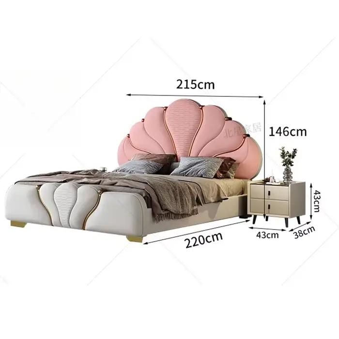 Lit double de rangement multifonctionnel moderne pour chambre principale