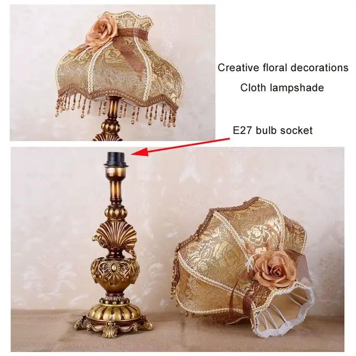 Lampe de table de chevet de chambre à coucher de style européen