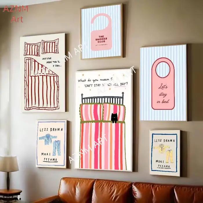 Affiche murale « Restez au lit » avec impression « Bonne nuit »