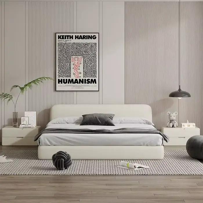 Lit de style moderne en bois massif pour adultes