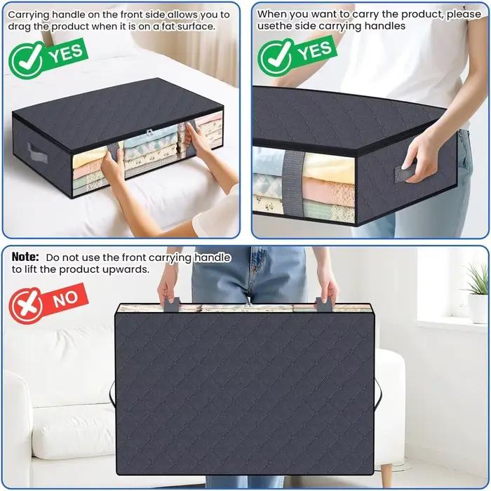 Paquet de 4 conteneurs de rangement sous le lit