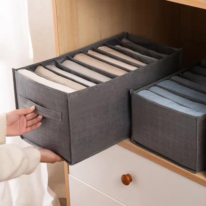 Armoire vêtements organisateur jean compartiment boîte de rangement pliable lavable placard tiroir chambre boîte de séparation pour T-shirts