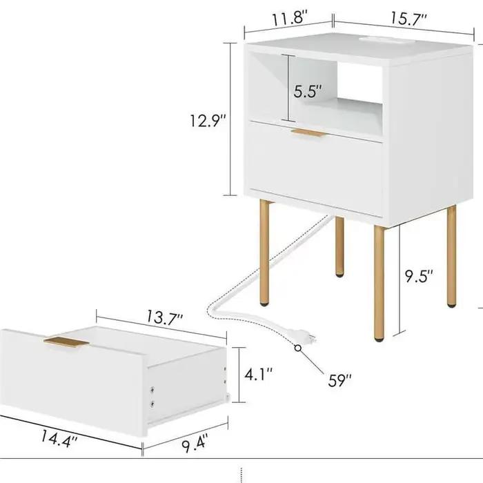 Table De chevet nordique blanche