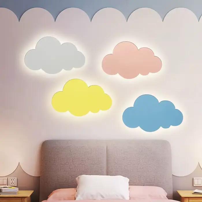 LED nuage applique murale pour chambre enfants pépinière enfants applique murale lampe latérale art déco appliques mur côté lampe luminaires