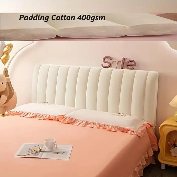 Housse de tête de lit matelassée en peluche courte de haute qualité