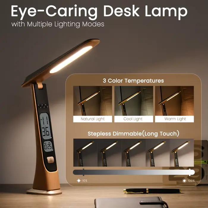 WILIT – lampe de bureau LED, veilleuse de chevet, rechargeable par USB, décoration de la maison, lampe de lecture pour bureau, étudiants, lampe de table, cadeau