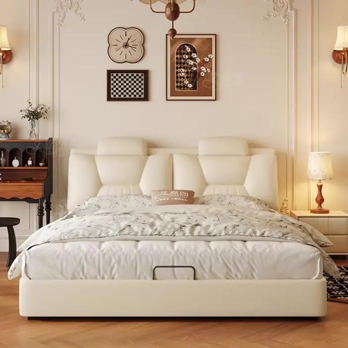 Tiroirs modernes Bed Up ascenseur électronique Double lit pliable espace De rangement bois Somieres Y Marcos De Cama meubles De chambre