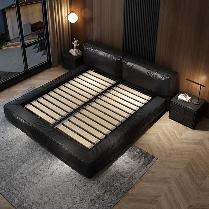 180X200 chambre tête de lit cadres de lit minimaliste noir deux personnes rembourrage lit moderne Queen salon Casa Arredo décoration