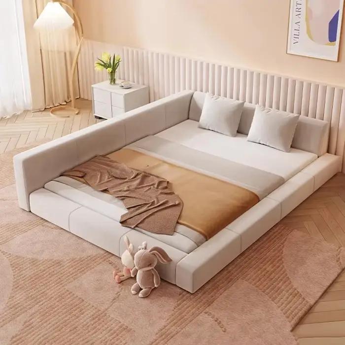 Chambre à coucher Unique européenne lits de luxe adolescentes tête de lit deux personnes lit dormir étage salon Lozko Do Sypialni meubles