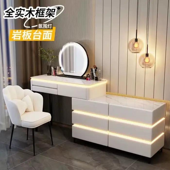 Commode en bois massif chambre principale coiffeuse haut de gamme Simple moderne petit appartement