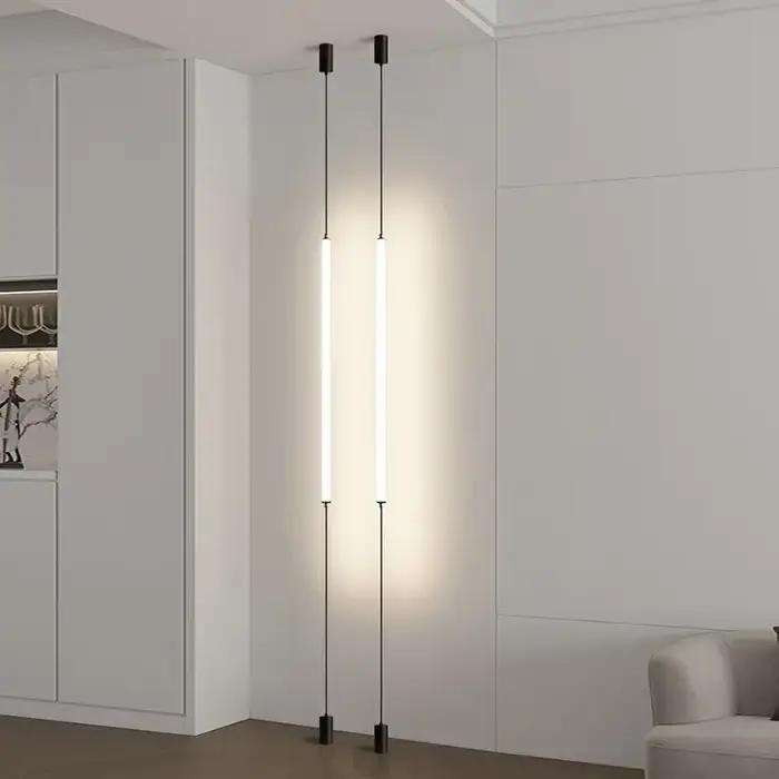 Designer italien minimalisme chevet lampadaire acrylique cheminée longue ligne lampe moderne noir hôtel salon décor à la maison LED